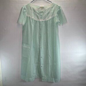 Vintage Barbizon 2pc Cool Cotton Night Gown Mint green women’s size small